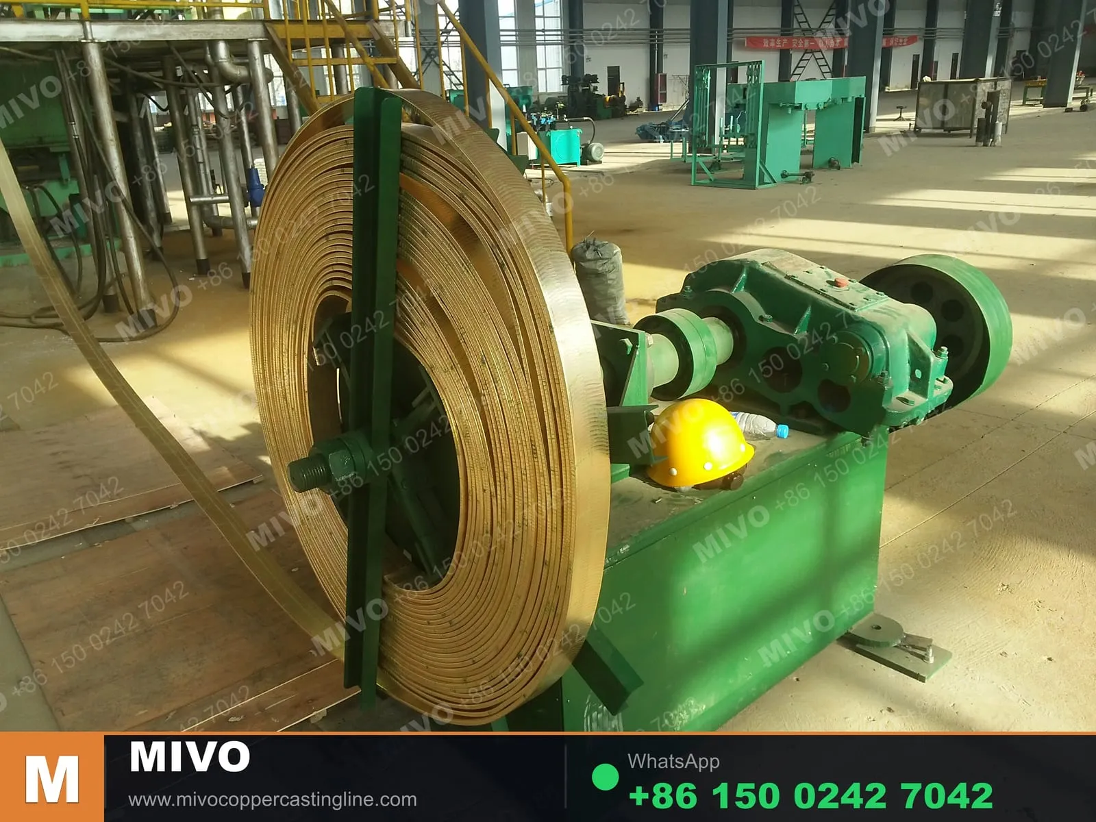 Full casting line view — coil take-up system