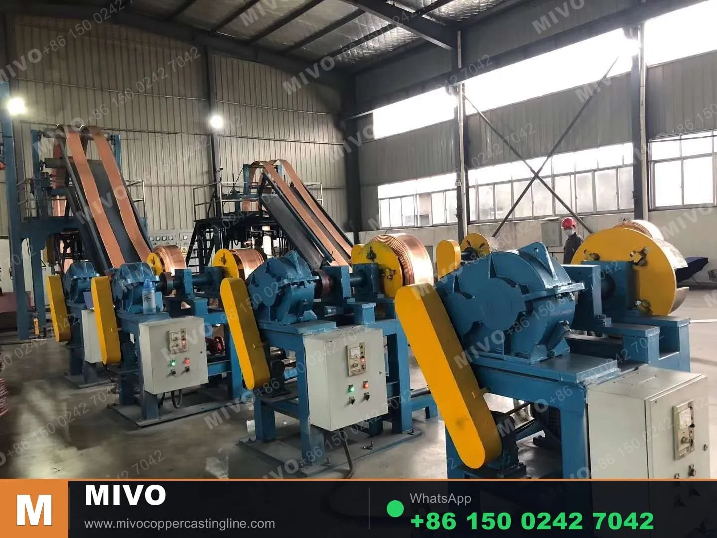 Copper busbar output from upward casting crystallizer